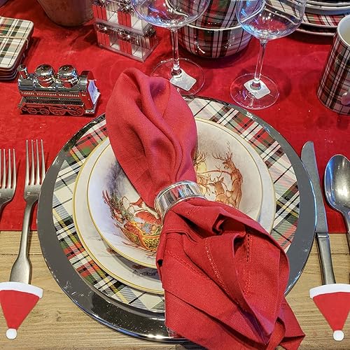 Miniatura 5 de 80 piezas de mini sombrero de Papá Noel de Navidad y mini bufanda de Navidad, 40 piezas de pequeños sombreros de Navidad, decoración de botellas de