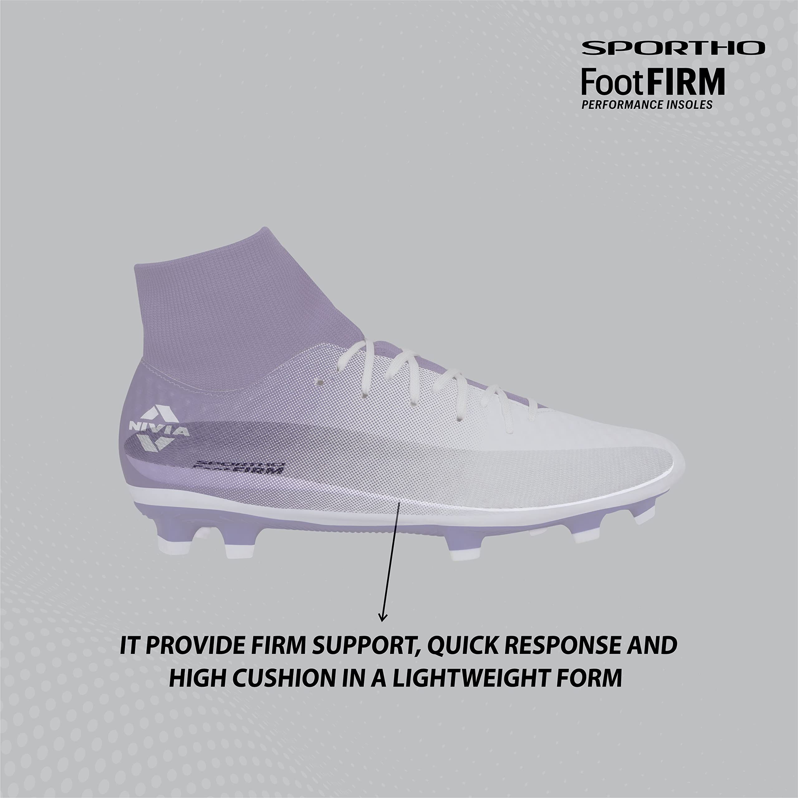Nivia Oslar Blade 2.0 Football Shoes for Men/Sports and Athletic Footwear with Upper Synthetic/Comfortable Football Shoes (White/Purple) UK-9 3