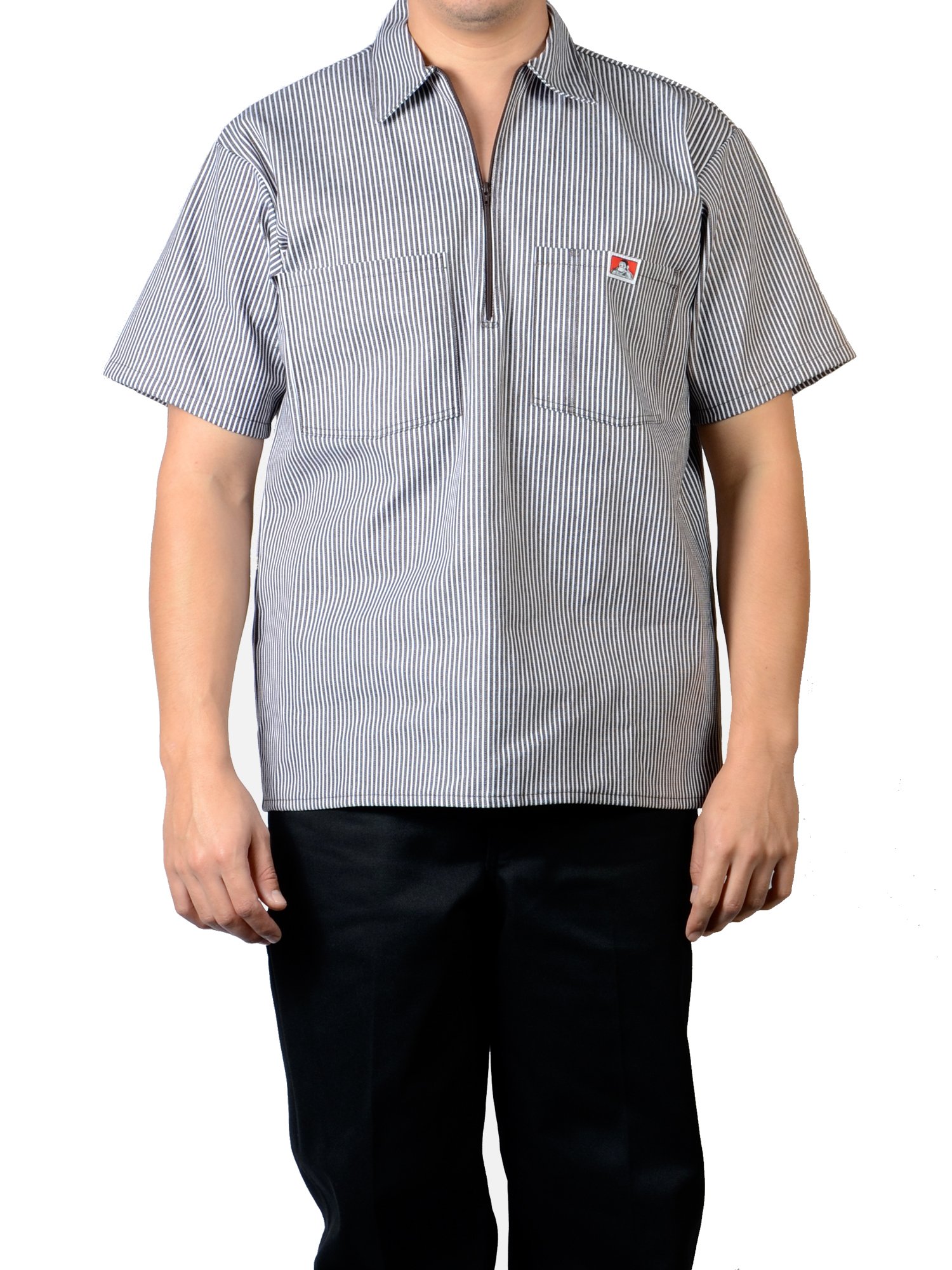Ben Davis Men's Half Zipper Shirt - Brown - Large