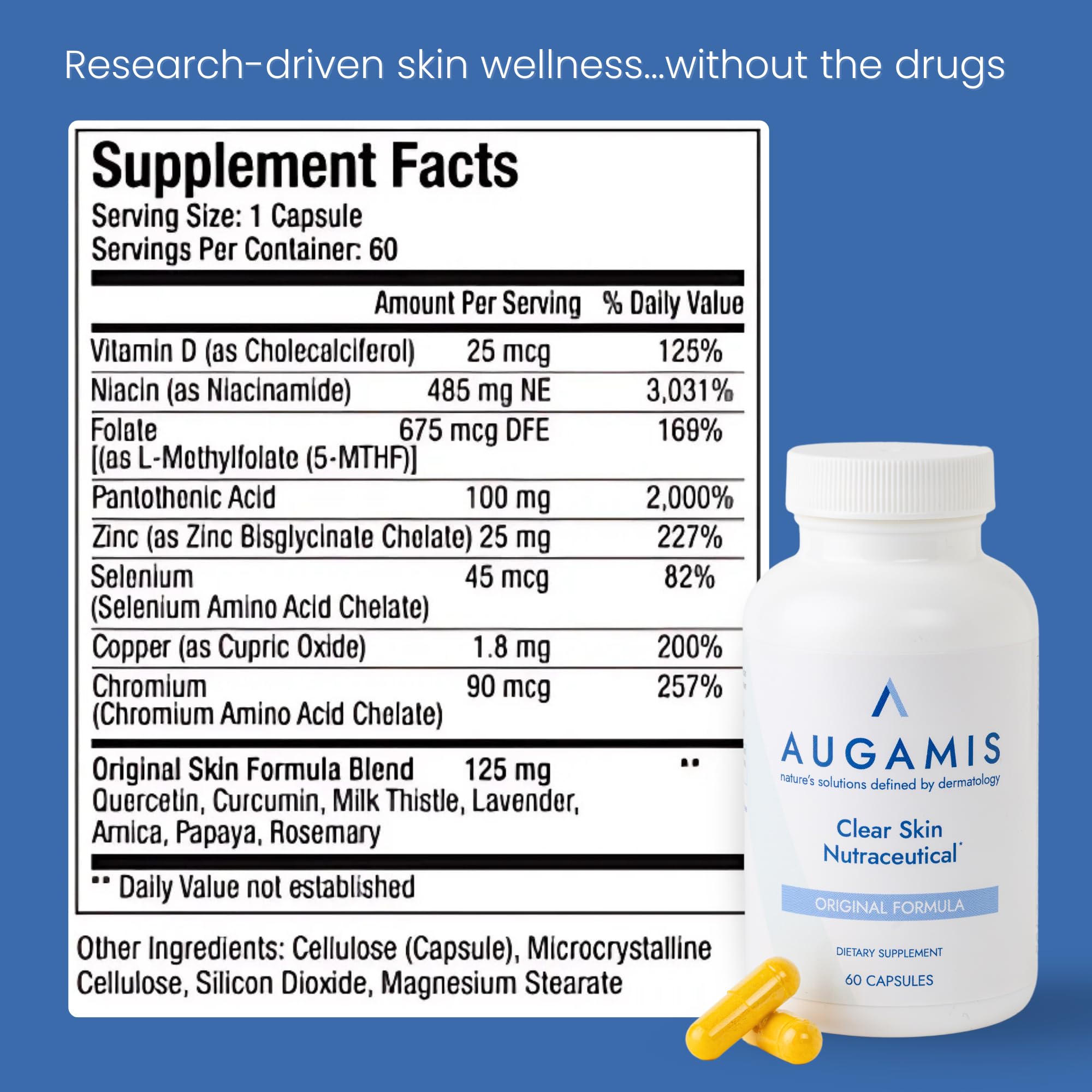 Traitement hormonal de l'acné pour femmes – Sans DIM – (60 gélules, 485 mg) – Médicament contre l'acné sans DIM – Aide à l'acné nodulaire et hormonale – Meilleur traitement de l'acné pour
