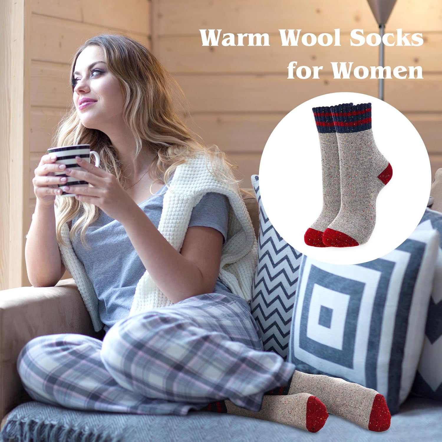 10 Pairs Womens Wool Socks Winter Warm Thermal Vintage Casual Striped Crew Thick Socks for Cozy Boot Soft Christmas Gift - Image 5