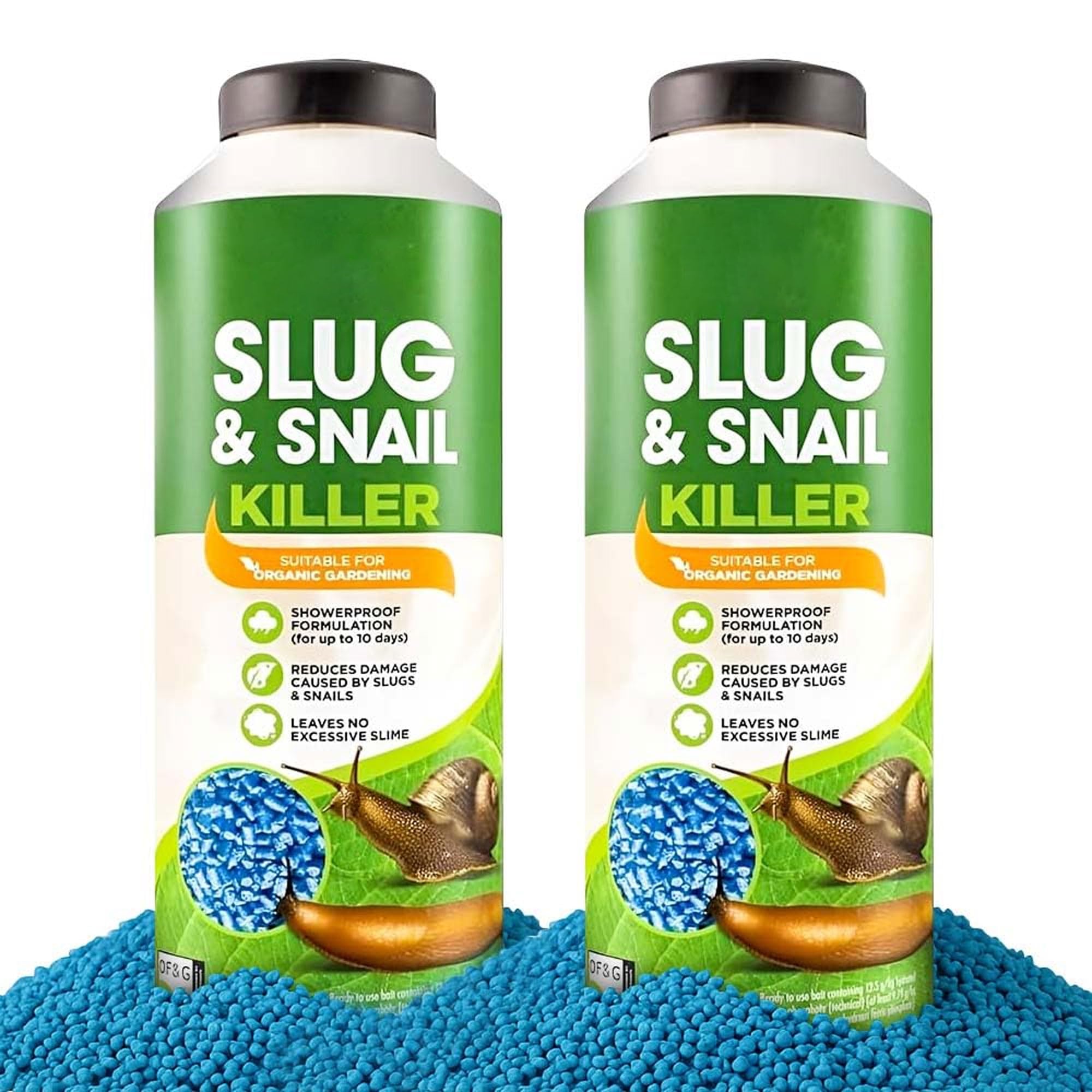 2 Pack Slug & Snail Killer Pellets 800g Slug Pellets for Garden & Greenhouses Fast Acting Ferric Phosphate Repellent for Organic Gardening with Maximum Protection