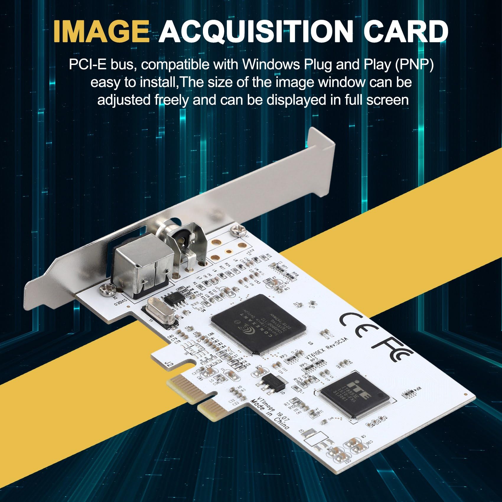 Tarjeta de Expansión PCIE Tarjeta de Captura de Video de Vigilancia PCIE A AV con Resolución HD 640X480 Tarjeta de Captura de Imágenes