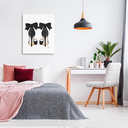 Miniatura 7 de Stupell Industries Glam - Zapatos de tacón con lazo negro de gran tamaño, arte de pared en lienzo estirado, fabricado con orgullo en Estados Unidos