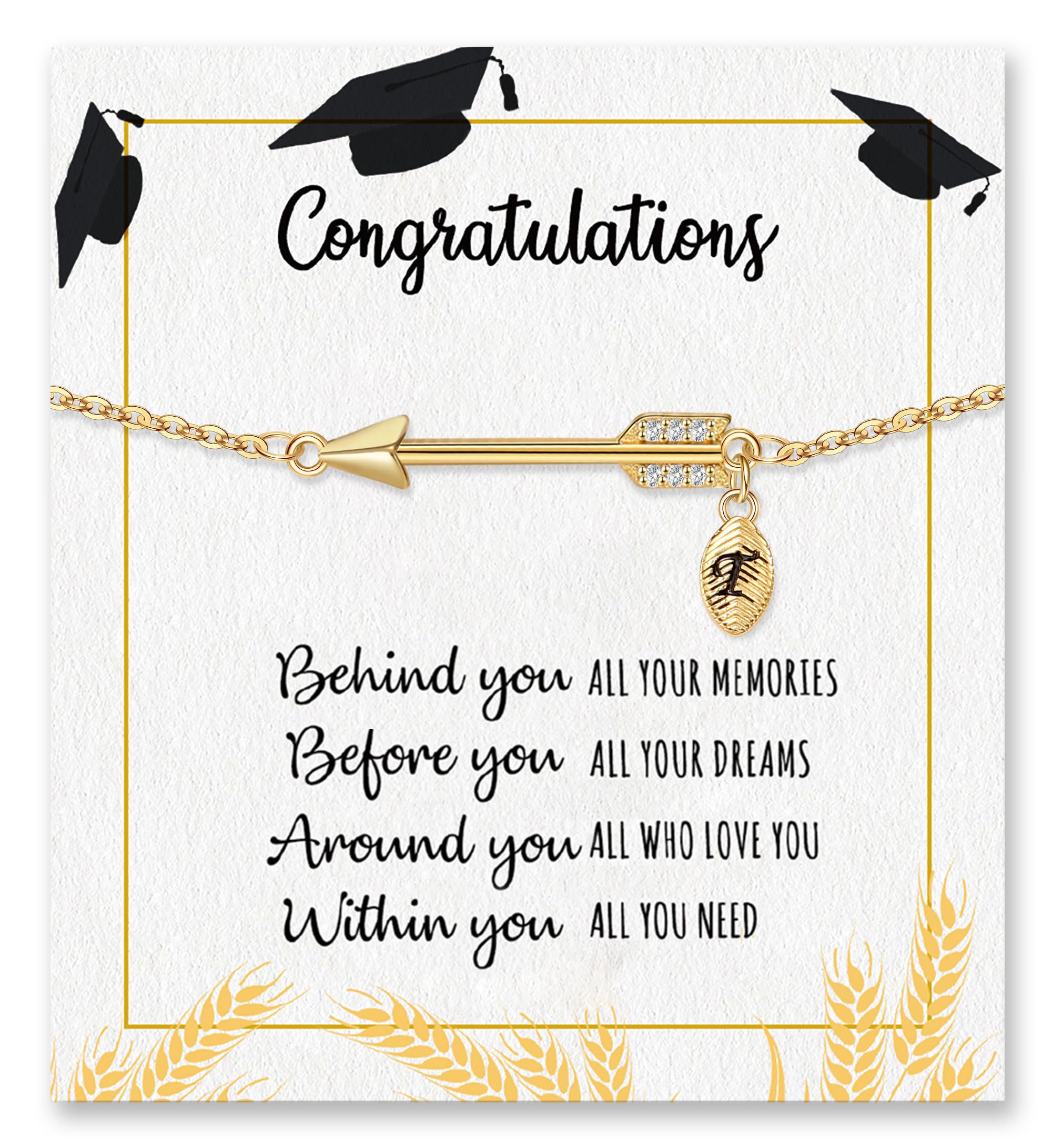 2026 Graduation Gifts, Graduation Gift for Her High School College Graduation Gifts for Teen Girls 5th 8th Grade Masters Degree Grads Initial Bracelets for Women Letter A-Z Charm Bracelet Daughter Niece Granddaughter Girlfriend Jewelry