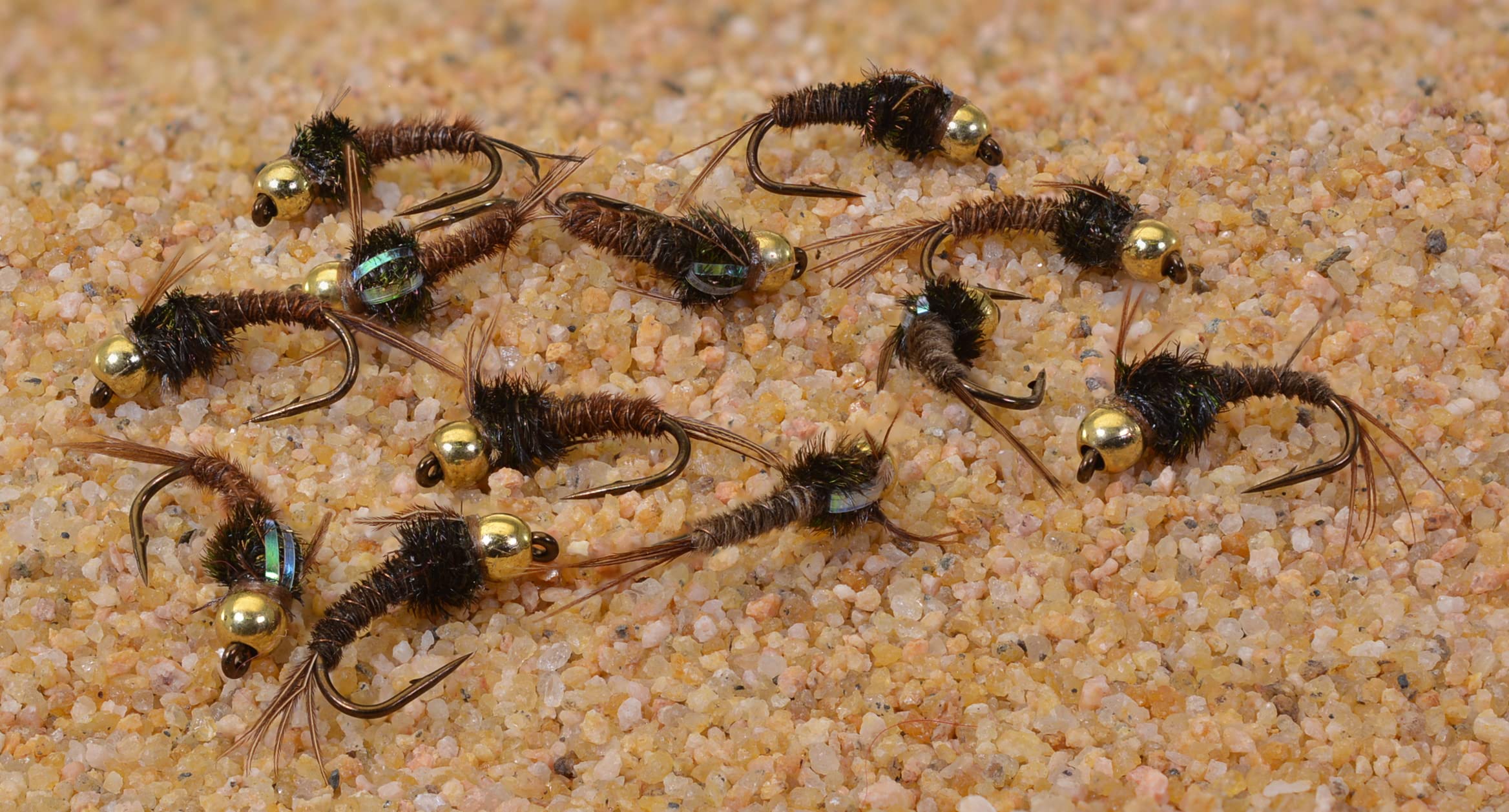 Bead Head Quasimodo Pheasant Tail Mayfly Nymph Flies Tied on Mustad Signature Fly Hooks - 12 Flies