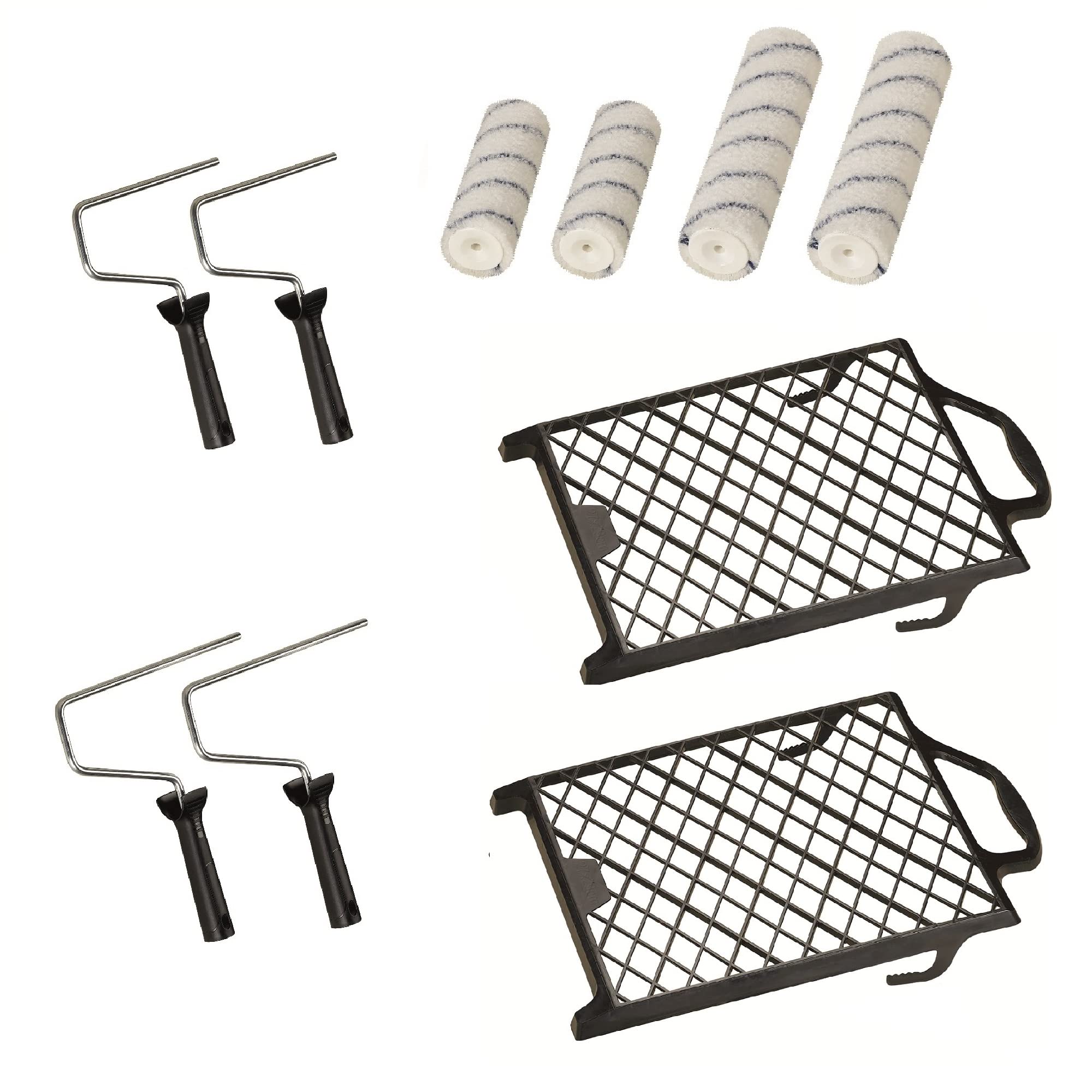 Malerset Duo streichen Farbroller Set Wandfarbe Streichset, Teleskopstange, Malerrollen, 16-teilig