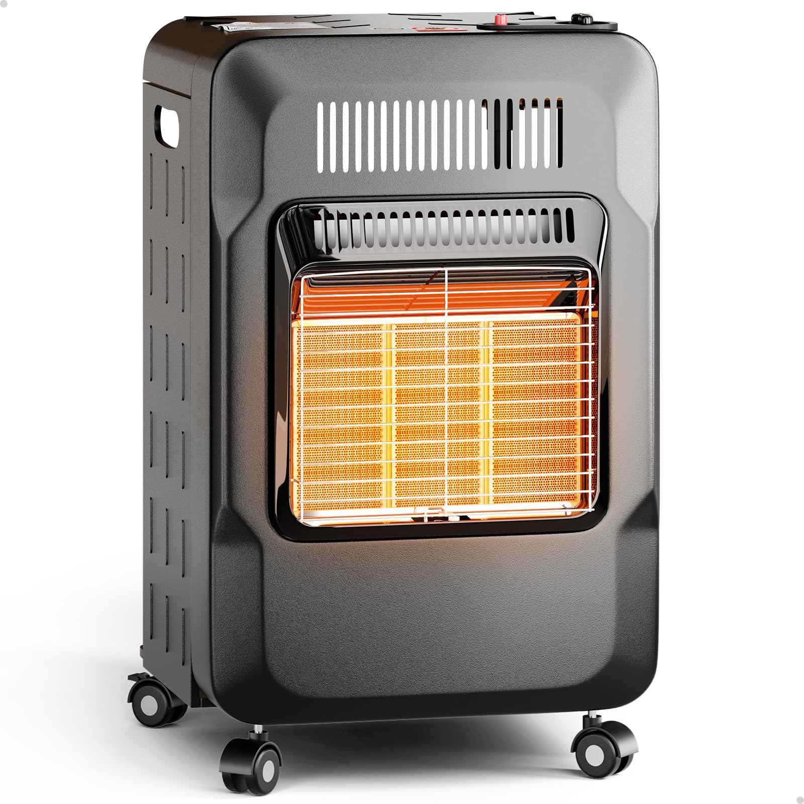 WELLUCK Propane Heater Indoor Outdoor With ODS & Tip-over Protection 6000 to 18000 BTU 3 Modes Portable Cabinet Heater for Garages Patio Camping Workshops Construction