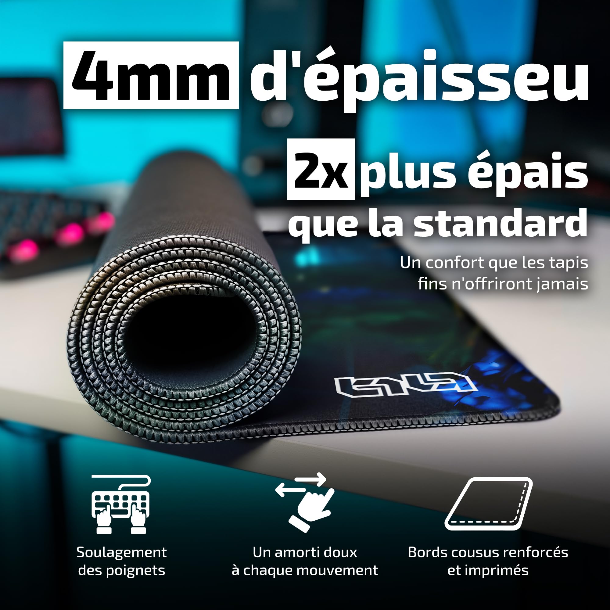 Tilt Grand Tapis de Souris Gamer XXL 90x40 cm | Tapis de Bureau Gaming Anti-Dérapant | Mouse Pad Imperméable pour PC et Accessoires Gaming (Mysterious Forest)