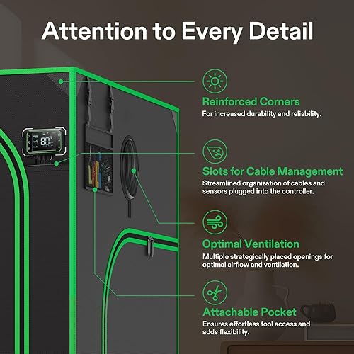 Miniatura 5 de VIVOSUN Tienda de cultivo P448 Pro, 48"x48"x80"