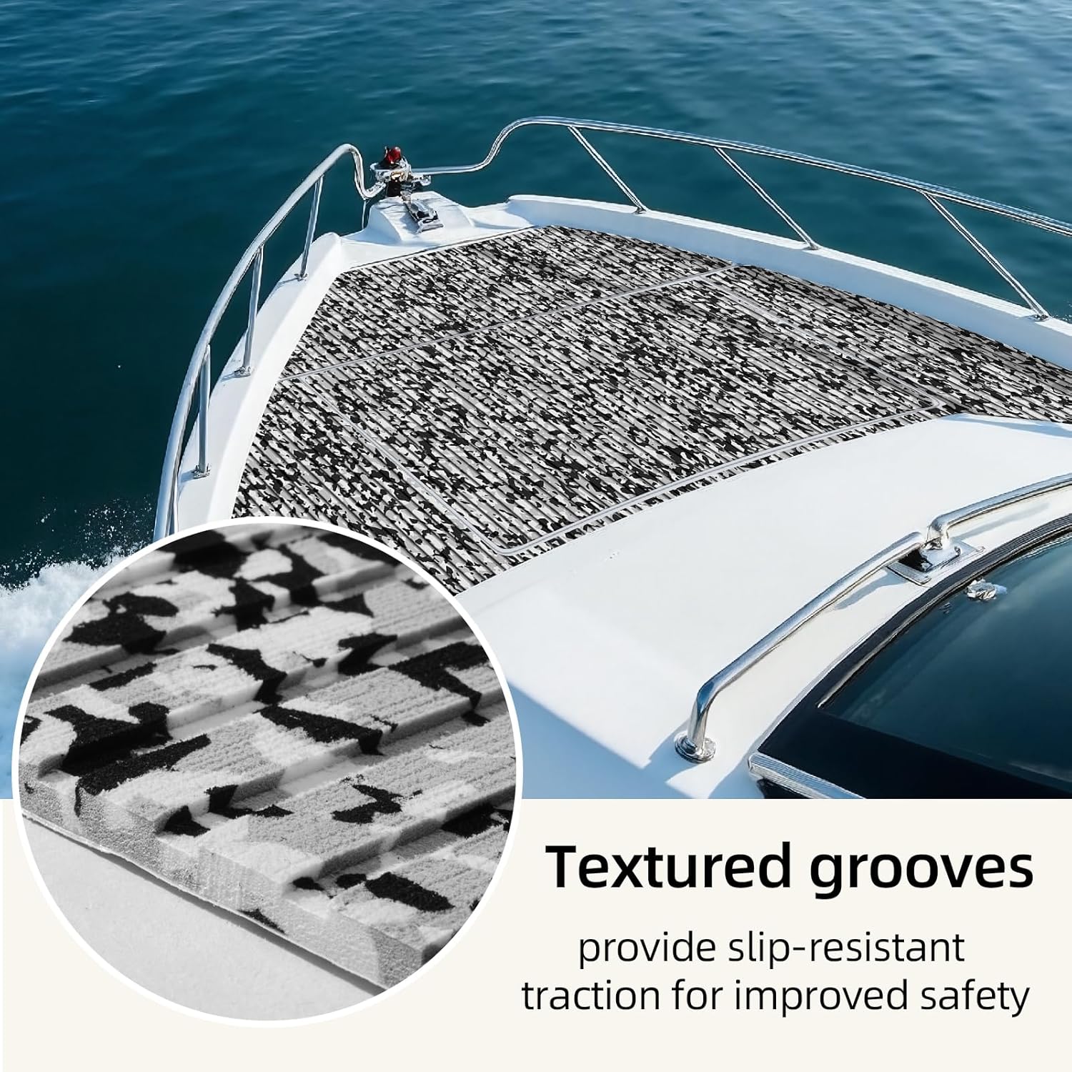 HZshark EVA Foam Boat Decking Camo Self-Adhesive Non-Slip Marine Deck Boat Flooring 94" x 45"/35"