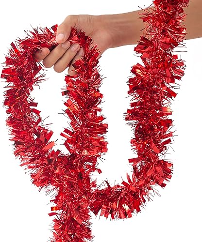 Miniatura 4 de Guirnalda de oropel azul de 26.2 pies para graduación, cumpleaños, bodas, decoraciones de fiesta, Navidad, guirnalda patriótica de oropel de