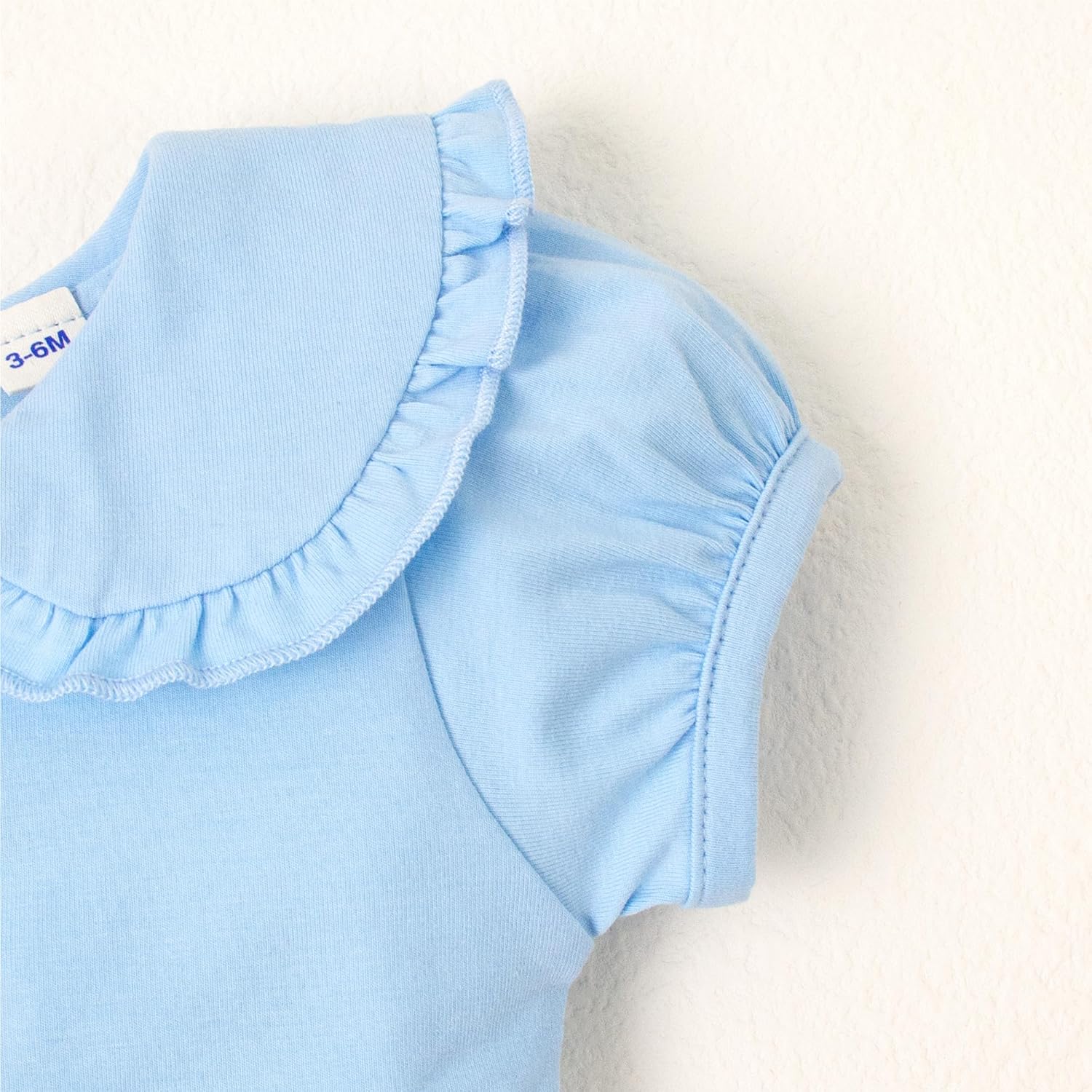 Magic Park 0-24M Infant Girl Puff Sleeve Bodysuit Baby Peter Pan Collar Romper Toddler Ruffle Jumpsuit Casual Tops - Image 4