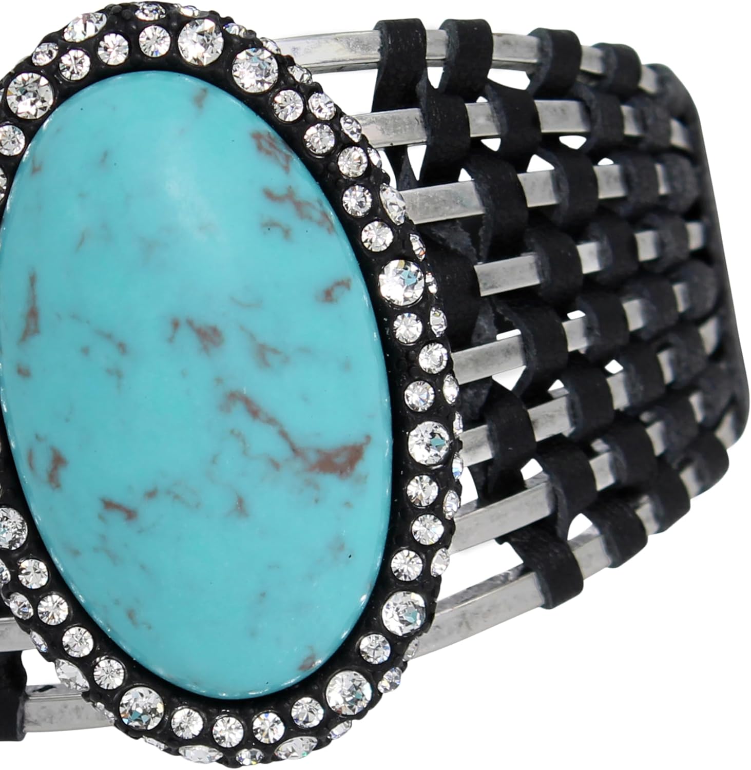 Robert Lee Morris Soho Women's Turquoise Cabochon Woven Cuff Bracelet - Image 3