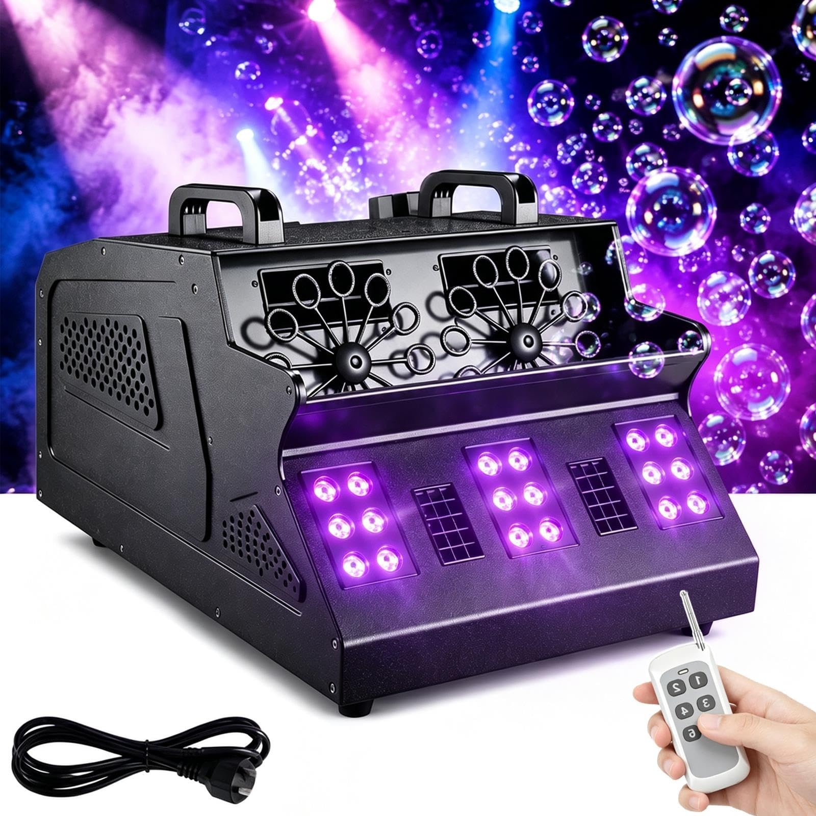 Maszyna do baniek dymnych 3 w 1 ze światłami LED RGB