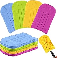 Vista 7 de Zubebe 12 piezas de repuesto de plumero de forro polar reutilizables, plumeros planos de plumas, almohadillas de limpieza lavables para múltiples