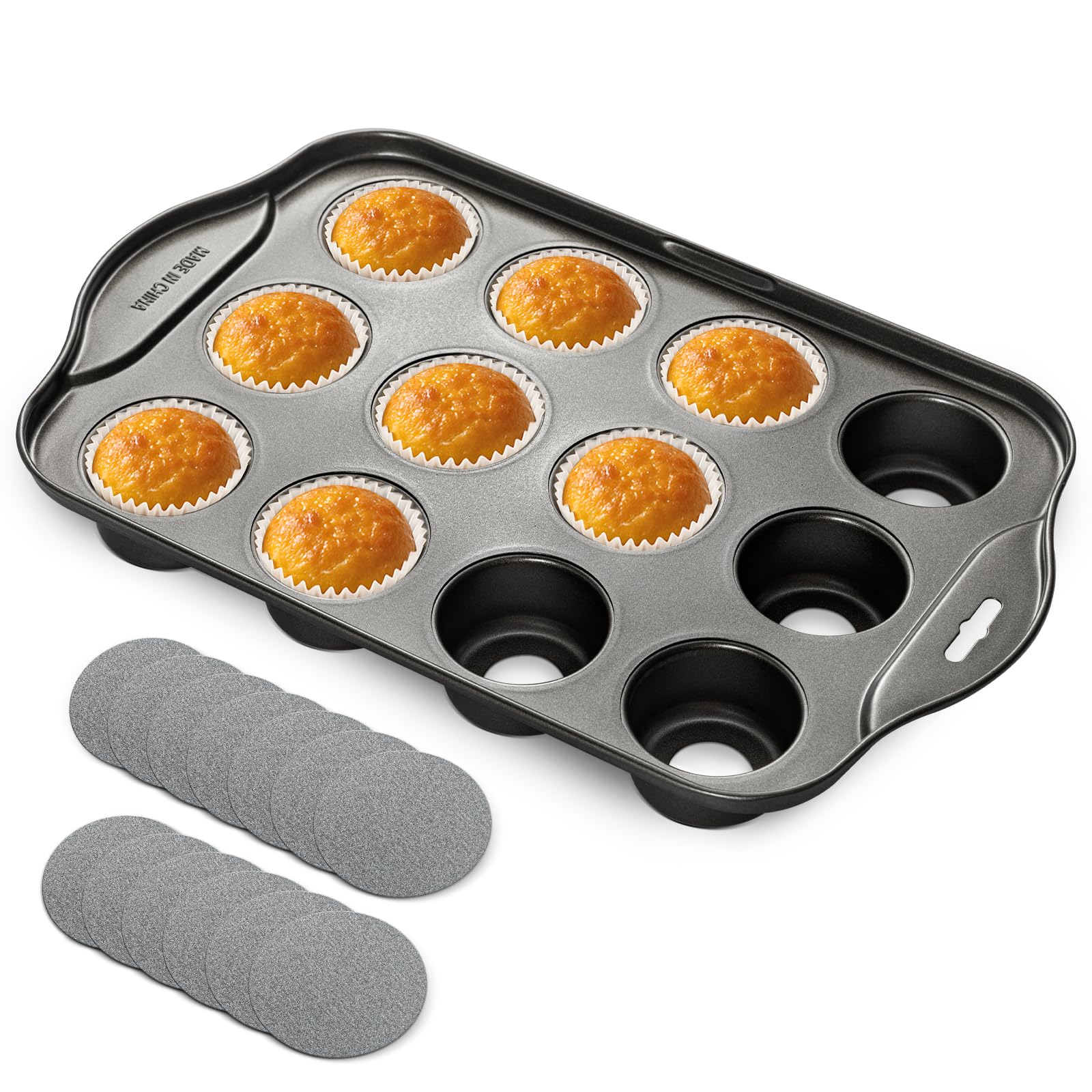 Mini Cheesecake Pan 12 Cups Non Stick Muffin Tray with Removable Bottoms Perfect for Individual Cheesecakes Cupcakes Puddings Tarts Easy Release Baking Tin (1)