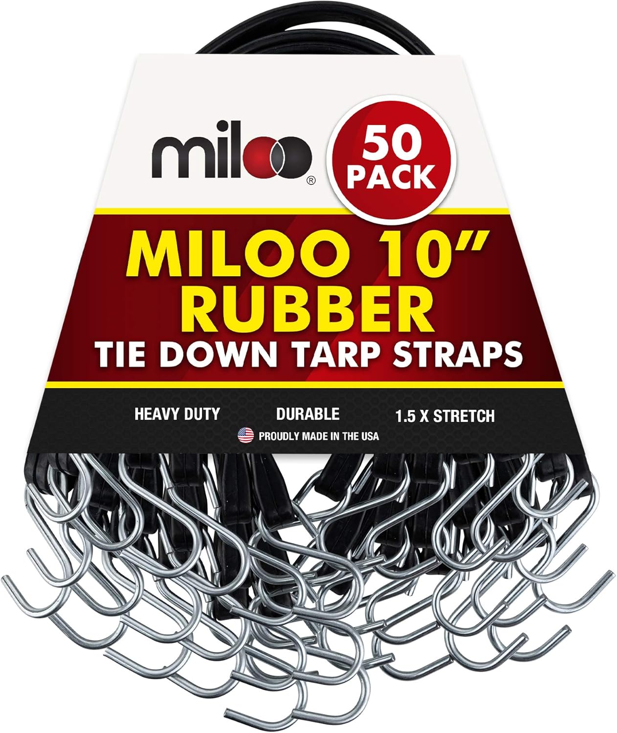 Flаѕh Dеаlѕ - 80% оƒƒ 50 Pack Rubber Tarp Straps Made in USA 10" Long EPDM with Crimped Hooks- Bungee Cords with Hooks for Flatbed Trailers, Cargo Control, Tarps and more Flаѕh Dеаlѕ - 80% оƒƒ 50 Pack Rubber Tarp Straps Made in USA 10" Long EPDM with Crimped Hooks- Bungee Cords with Hooks for Flatbed Trailers, Cargo Control, Tarps and more