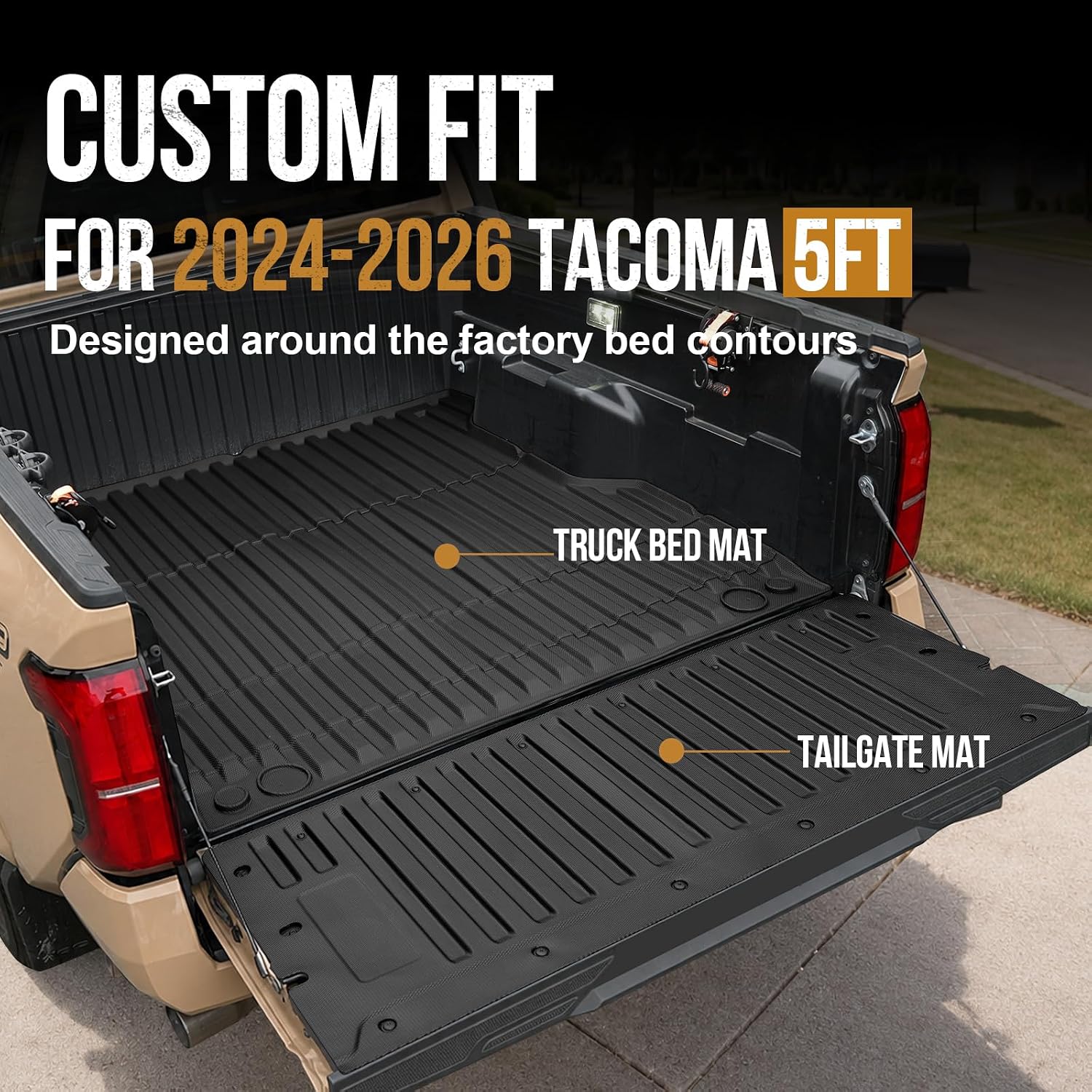 Mabett Bed Mat & Tailgate Mat Kit for 2024-2026 Toyota Tacoma (5FT)