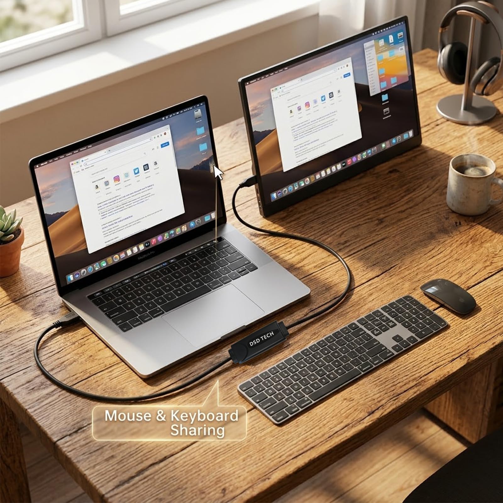 DSD TECH SH-K03A Cavo Data Link USB 3.0, Transfer 5Gbps e Condivisione KM, Win/Mac, 3m (10ft)