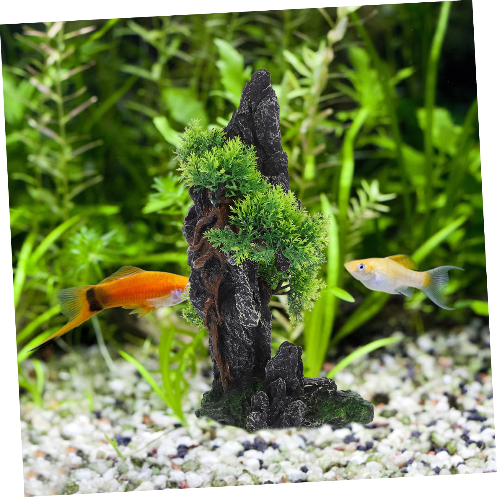 POPETPOP Decoraciones De Rocallas y Plantas Acuáticas Adorno para Acuario De Resina Figura Decorativa De Rocalla para Peceras Paisaje Artificial para Decoración De Roca Acuario