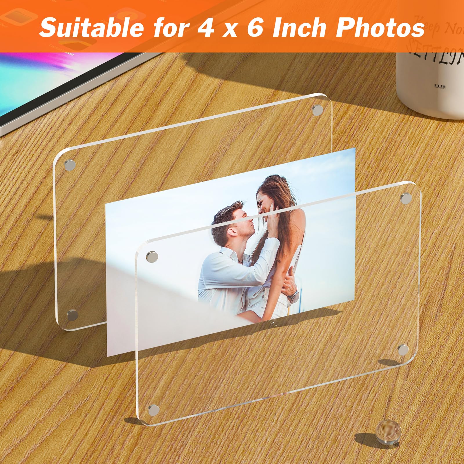 Amazon.co.jp: 冷蔵庫用磁気写真フレーム、4x6インチのアクリルフォト