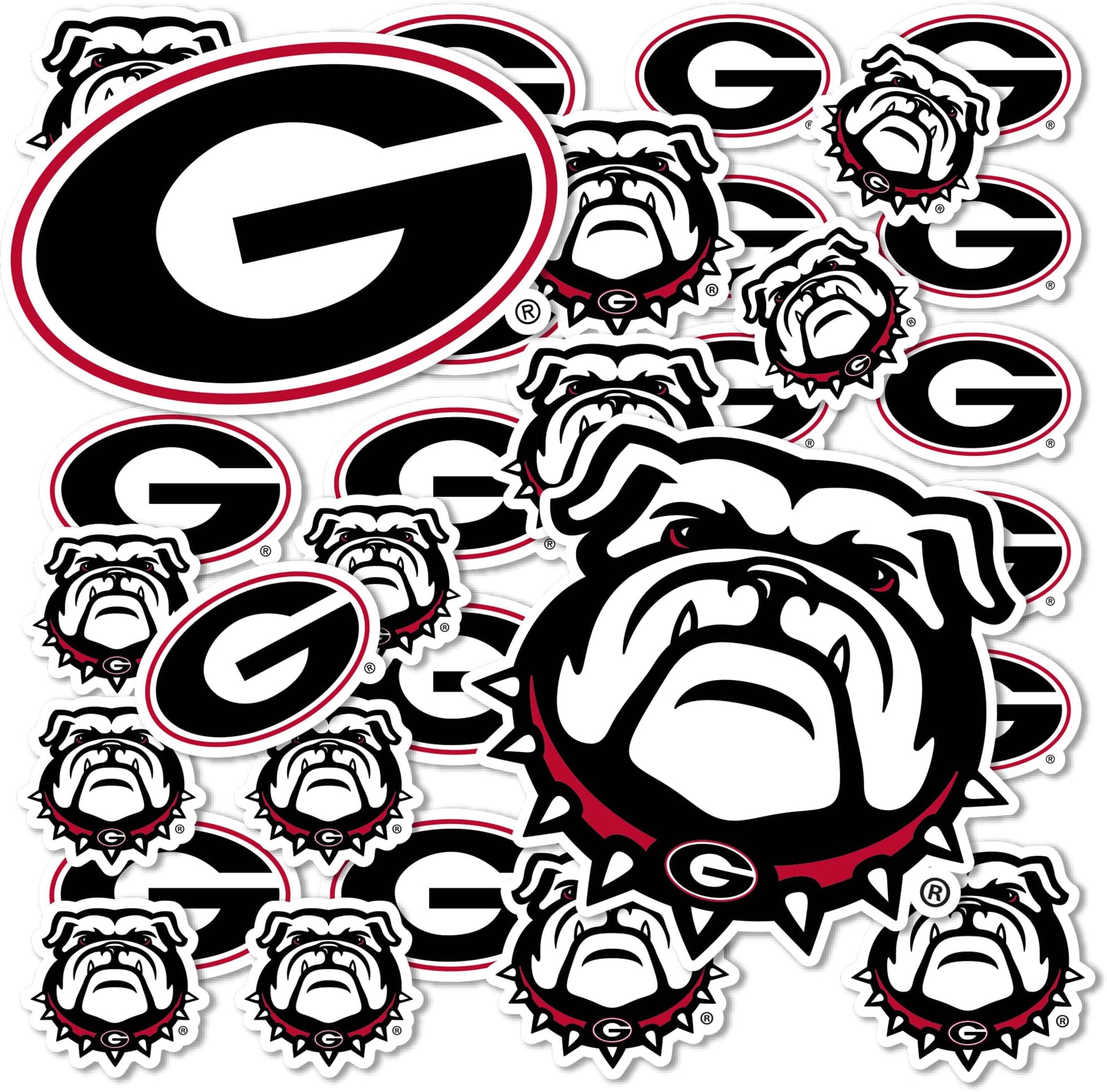 University of Georgia Bulldogs UGA Dawgs Sticker Vinyl Decal Laptop Water Bottle Car Scrapbook (Type 1 Sheet)