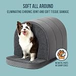 Pelzin Orthopedic Dog Bed with Cover Cave - Indoor Dog House with Egg-Crate Foam - Sound-Absorbing Pet Tent with Porch - Ideal for Medium Breeds & Fits 77cm Crate - 74x46cm