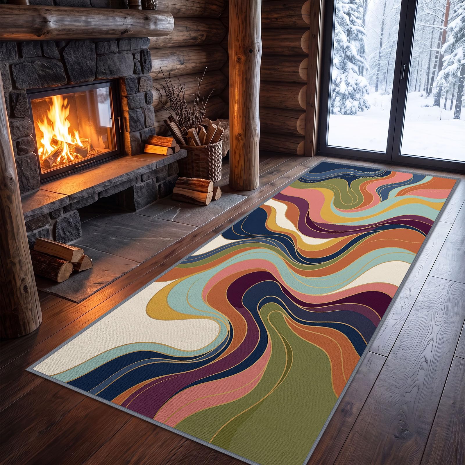 Générique Trwała mata antypoślizgowa w stylu lat 70-tych 60 x 180 cm