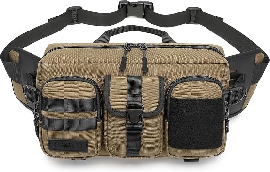 OZUKO Crossbody Fanny Pack for Men & Women, Large Capacity Waist Pack with Multi Pockets, Lightweight Waist Bag for Running Gym Hiking Travel