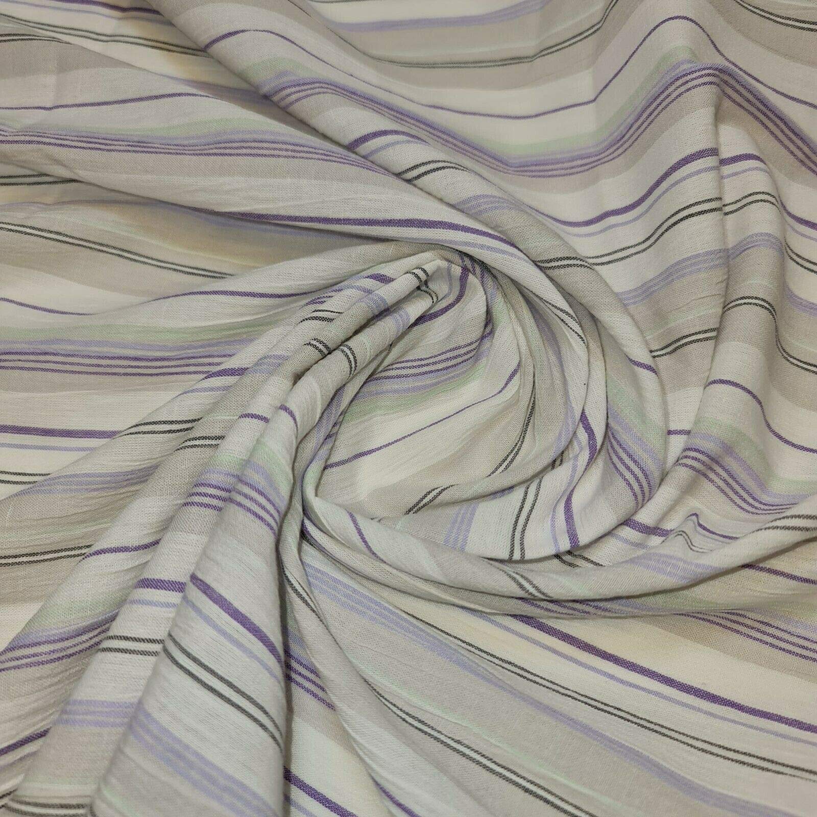 Textile Station 100% Cotton Soft Tartan Stripes Print Fabric Dress Craft Soft Fabric 58" Wide Available in 10 Designs (Design 10, 1 Meter) โ image 1