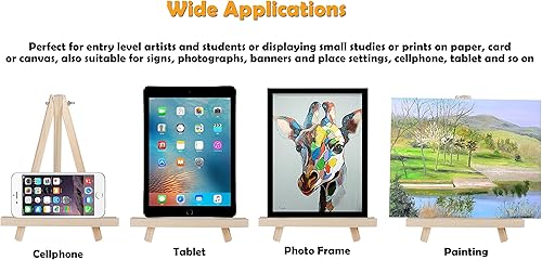 Miniatura 2 de AUVOTTOKA - Caballete portátil de madera de 9 pulgadas para pintar artistas, bocetos, mostrar fotos, platos decorativos y más