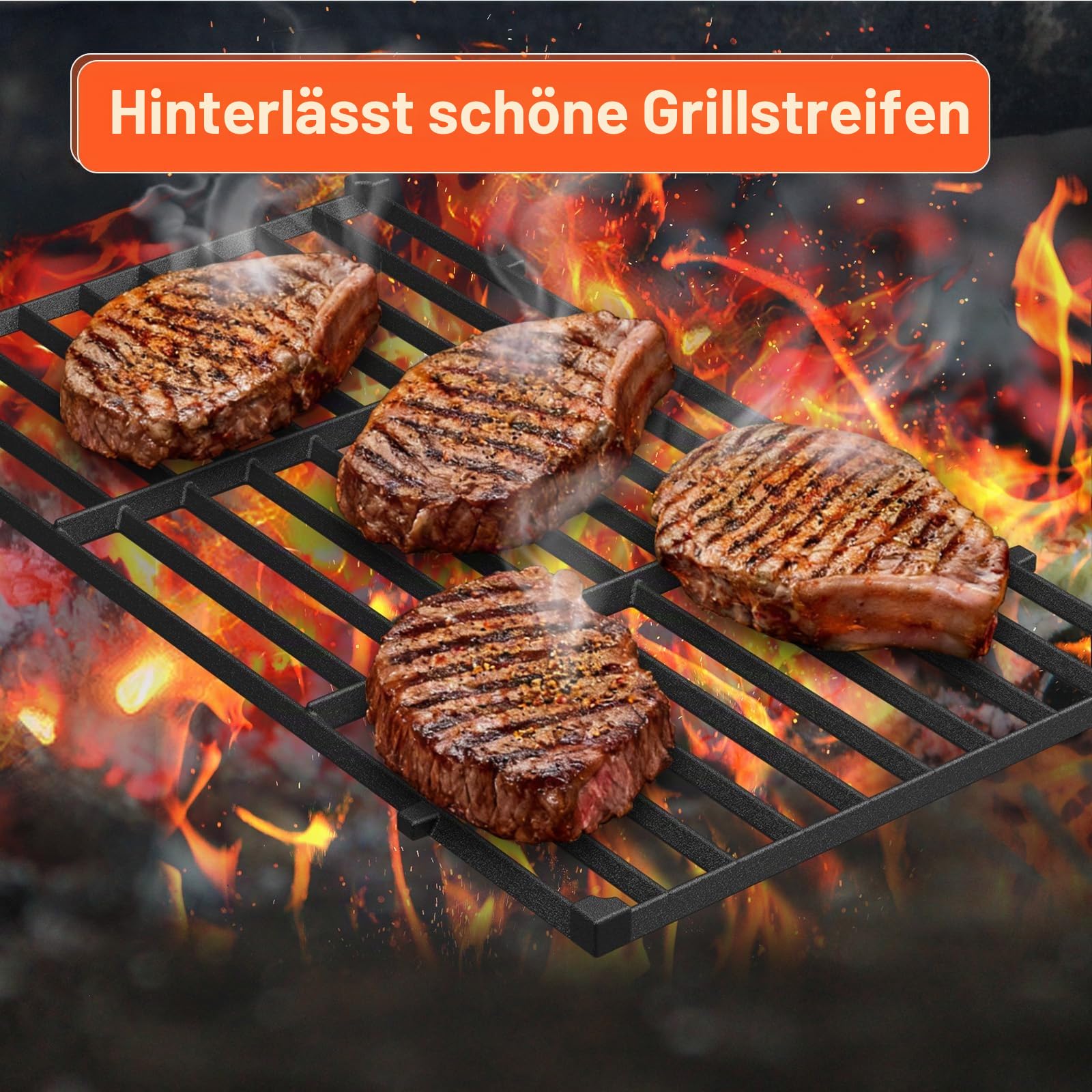 QuliMetal 7637 Grillroste für Weber Spirit E210, E220, S210, S215 mit Frontbedienung, Ersatzteile für Weber Spirit 200 und GS4 Spirit II E210, Spirit II E220, 44,5 x 25,9 cm, 2er-Set