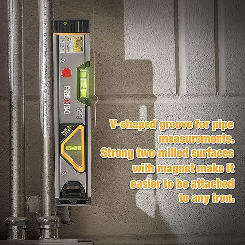 Miniatura 5 de PREXISO 2-in-1 Laser Level 12 in Spirit Level with Light, 100Ft Alignment Point & 30Ft Leveling Line, Magnetic Laser Leveler Tool for Construction