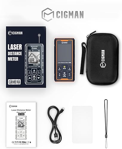 Miniatura 9 de CIGMAN - Herramienta de medición láser, 393 pies, herramienta de medición láser para exteriores con cámara 4X, tecnología P2P, IP68, medidor de