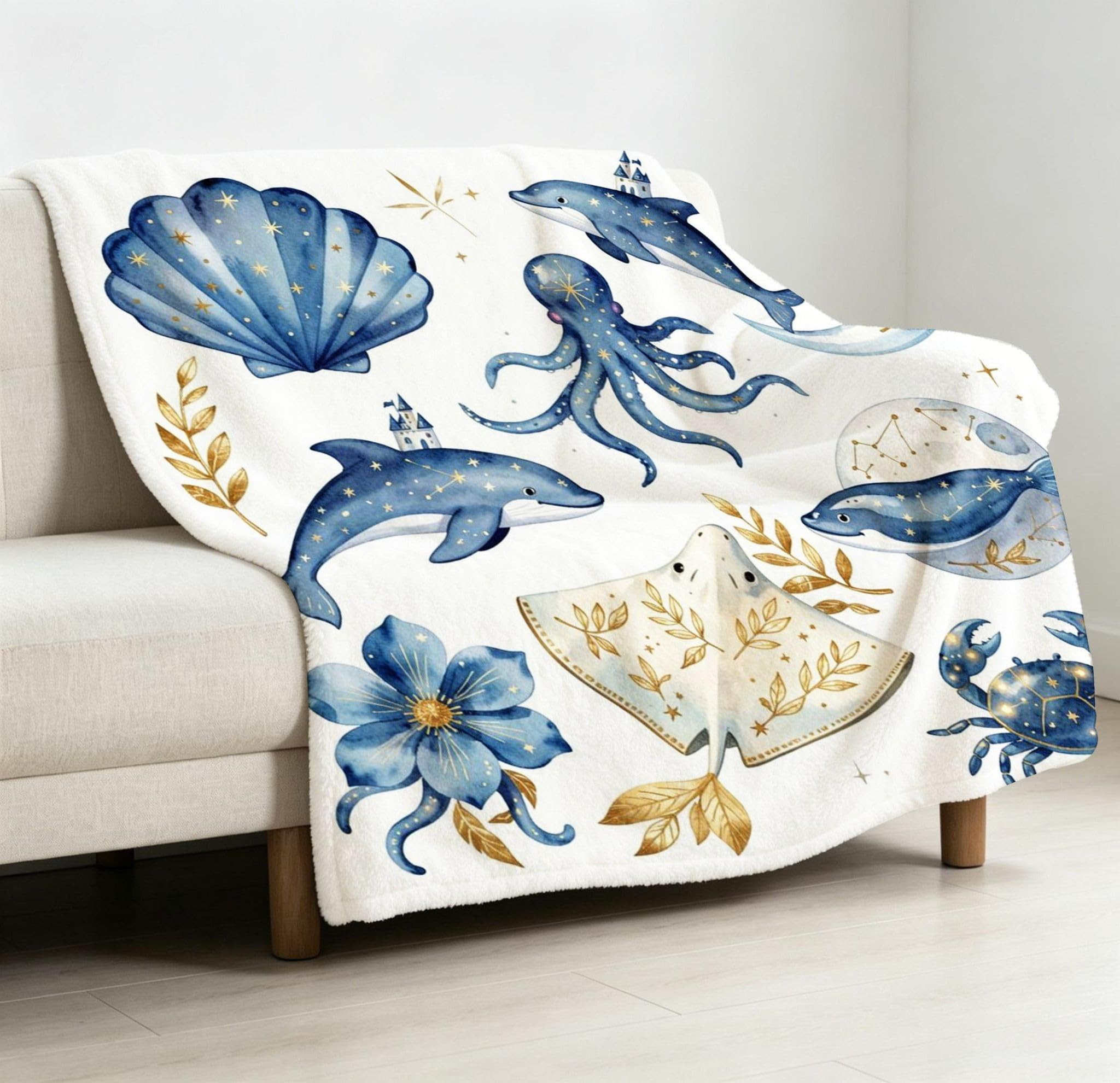 Manta Entretiempo Grande, Cuadro Azul, 220x240 cm, AQ7721