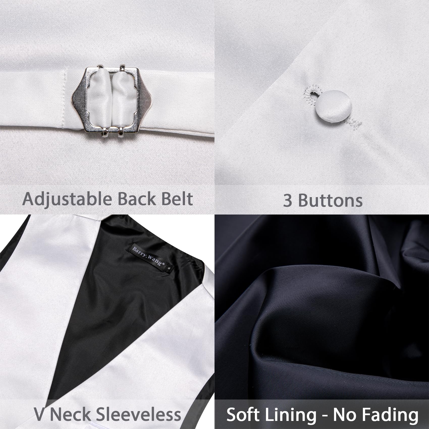 Barry.Wang Ensemble gilet d'affaires pour homme avec gilet et nœud papillon | Col en V classique coupe ajustée 5 pièces, parfait pour une fête de mariage