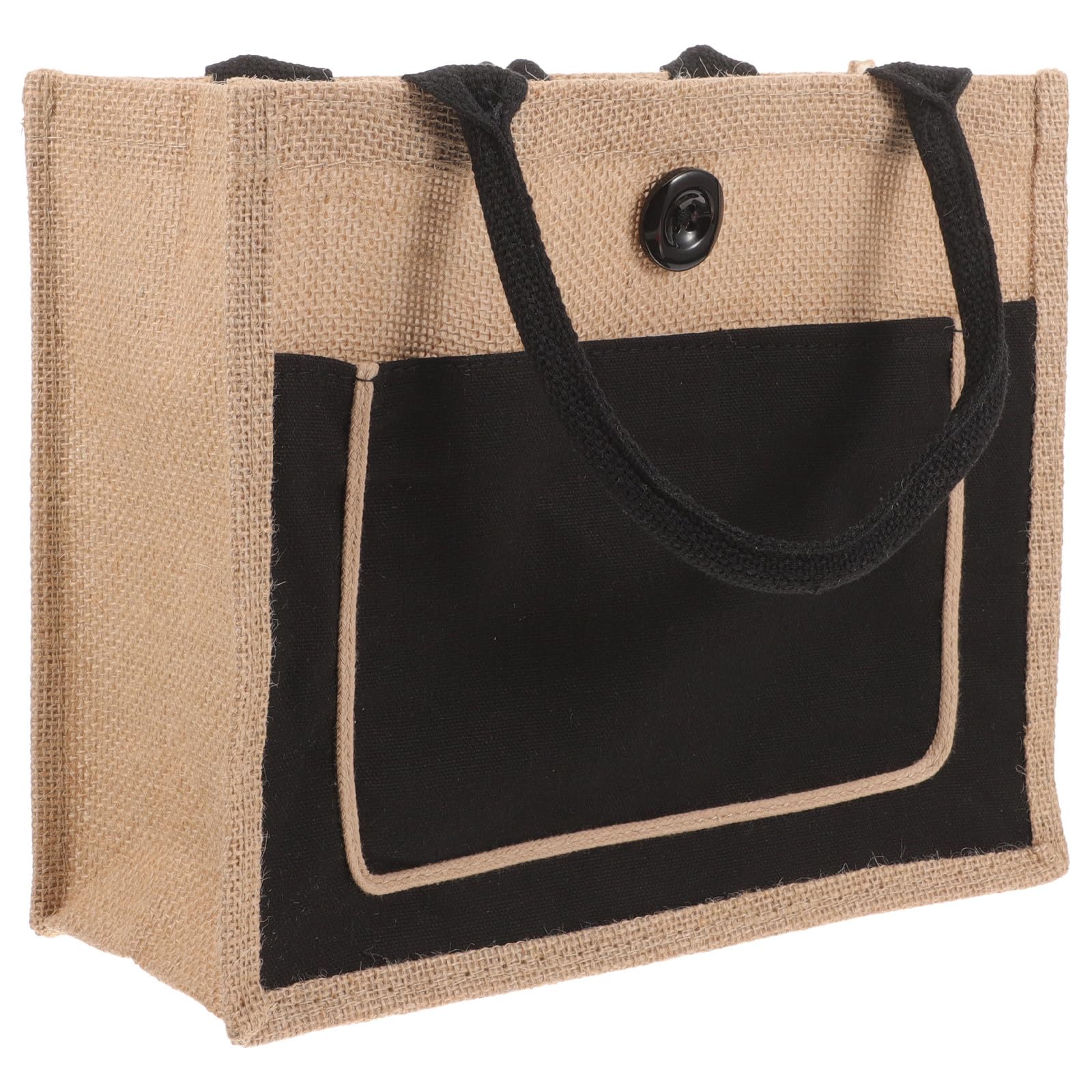Bolsa de compras de yute reutilizable y ecológica de gran capacidad con diseño simple 8