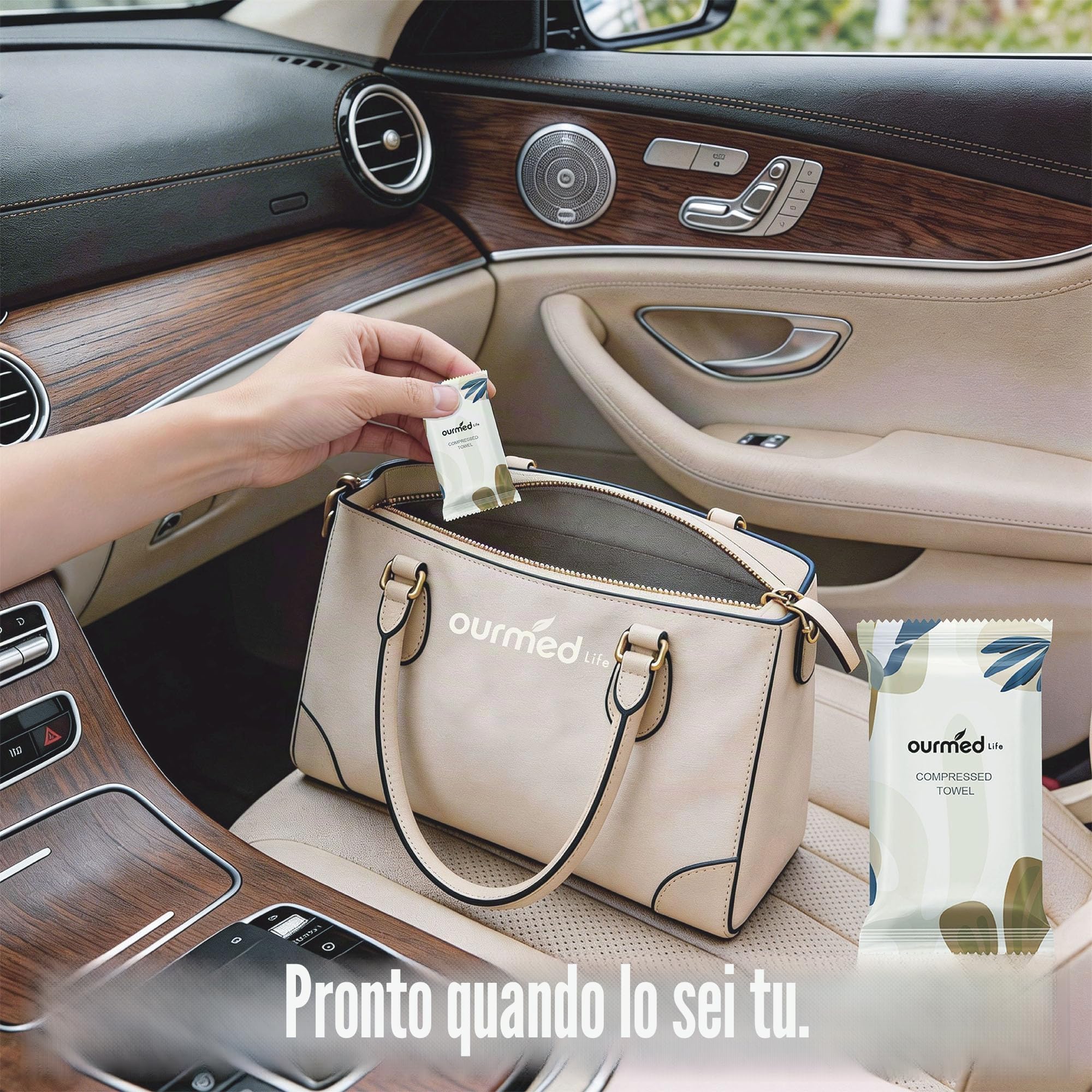 Asciugamani compressi Ourmed Life – Asciugamani monouso portatili, si espandono rapidamente con l'acqua, morbidi e privi di pelucchi, 30 x 25 cm, ideali per viaggi, campeggio, trekking (56 pezzi)