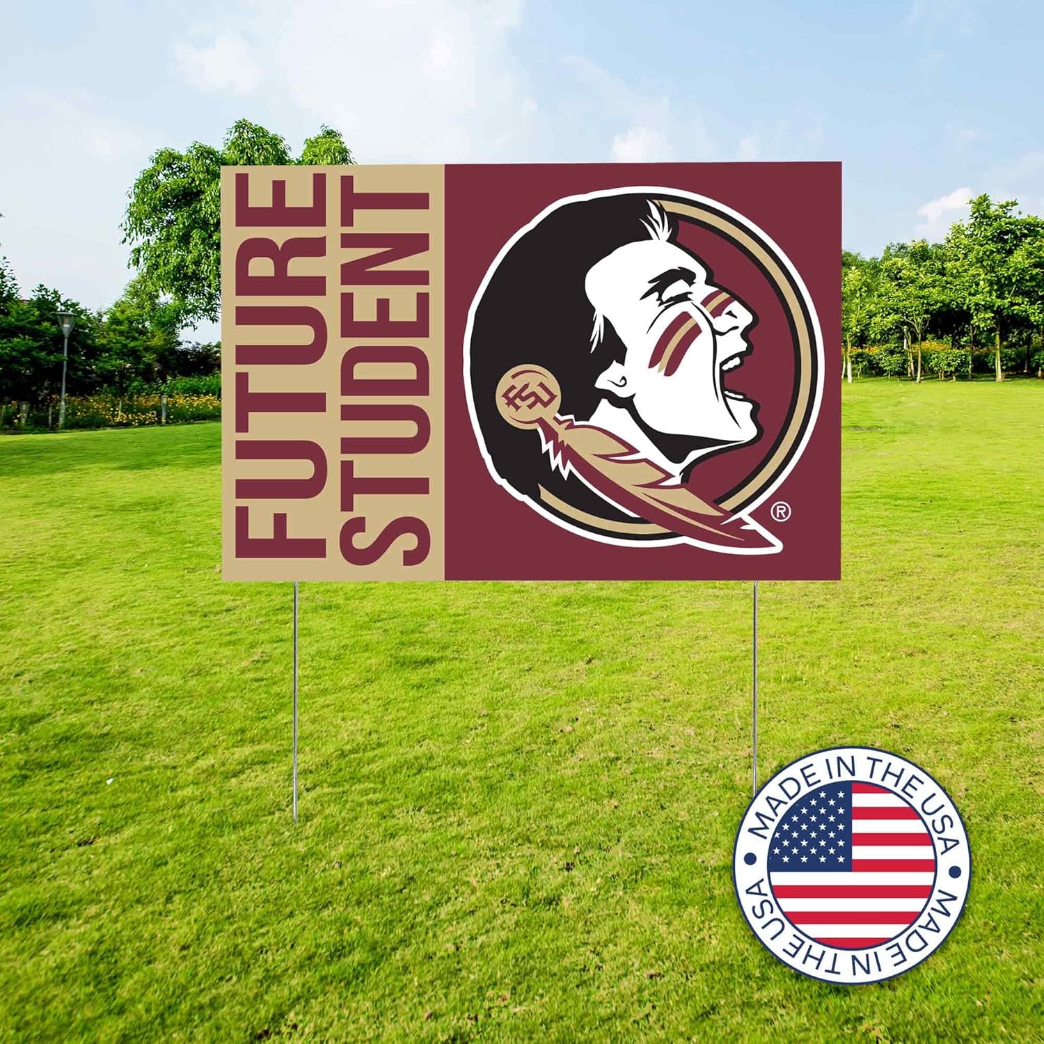 Desert Cactus Florida State University Seminoles 12x18" Graduate Graduation Celebration Yard Sign Graduates Outdoor Lawn Display with Stakes (Grad Sign 4)