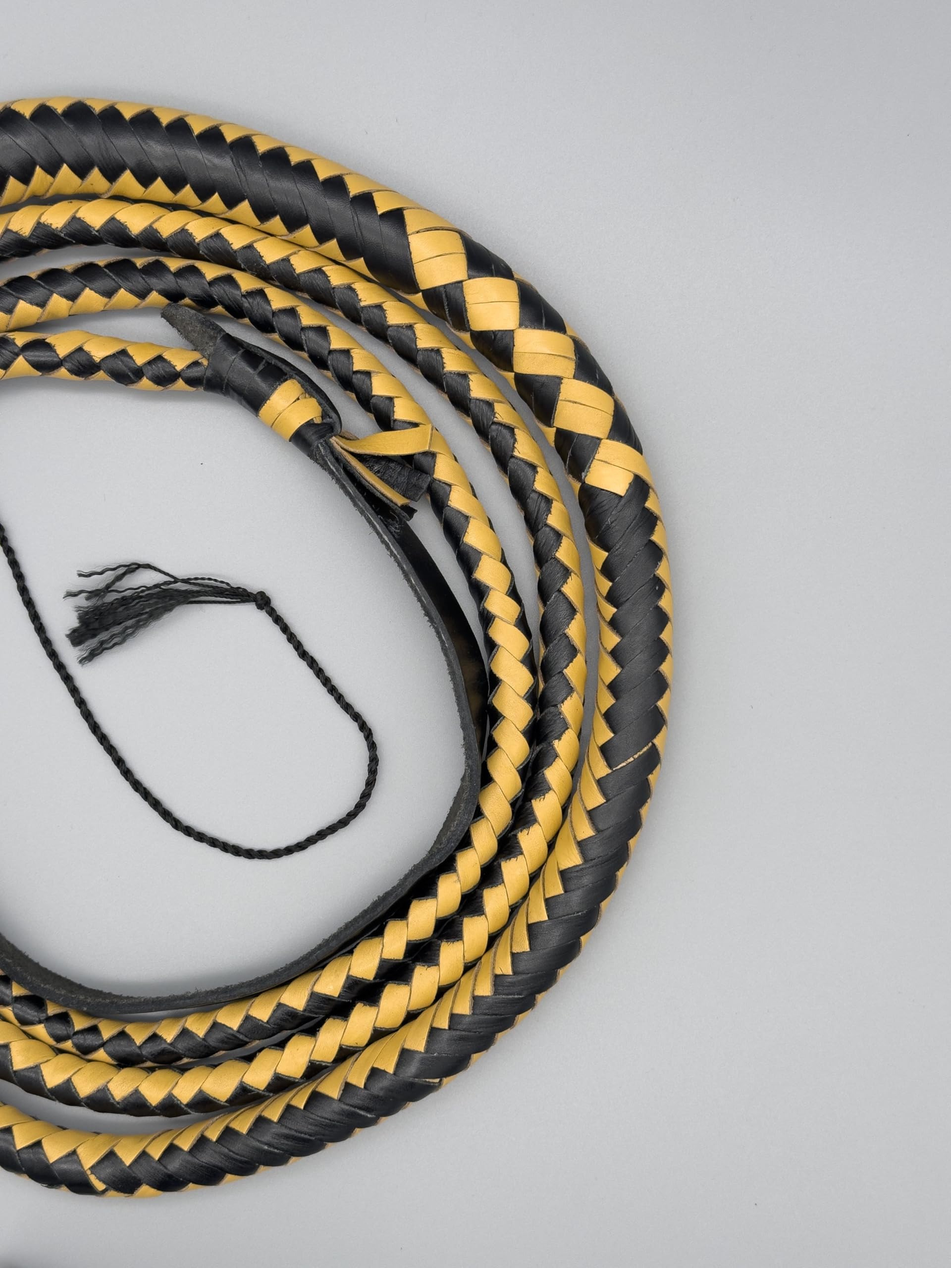 Generisch Bullwhip Fouet en cuir Beige/noir 8FT