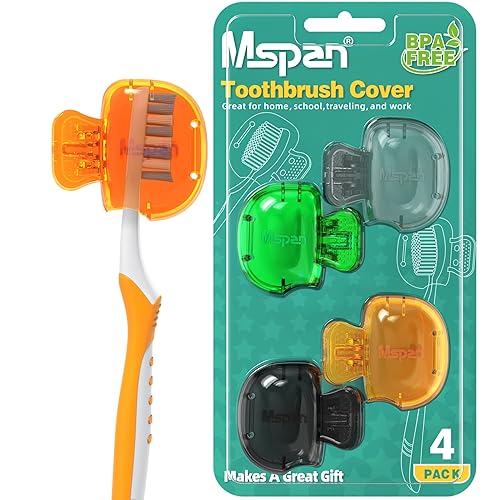 Mspan Tapa de cepillo de dientes eléctrico protector de cabeza de cepillo, bonita cápsula de plástico con clip para cepillo de dientes, estuche de