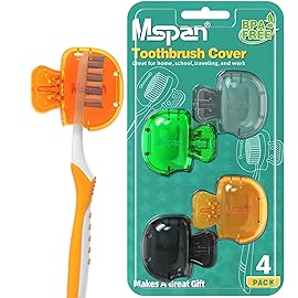Mspan Electric Toothbrush Cover Cap: Brush Head Protector Cute Plastic Clip Pod - Toothbrush Travel Case for Traveling & Home - 4 Packs