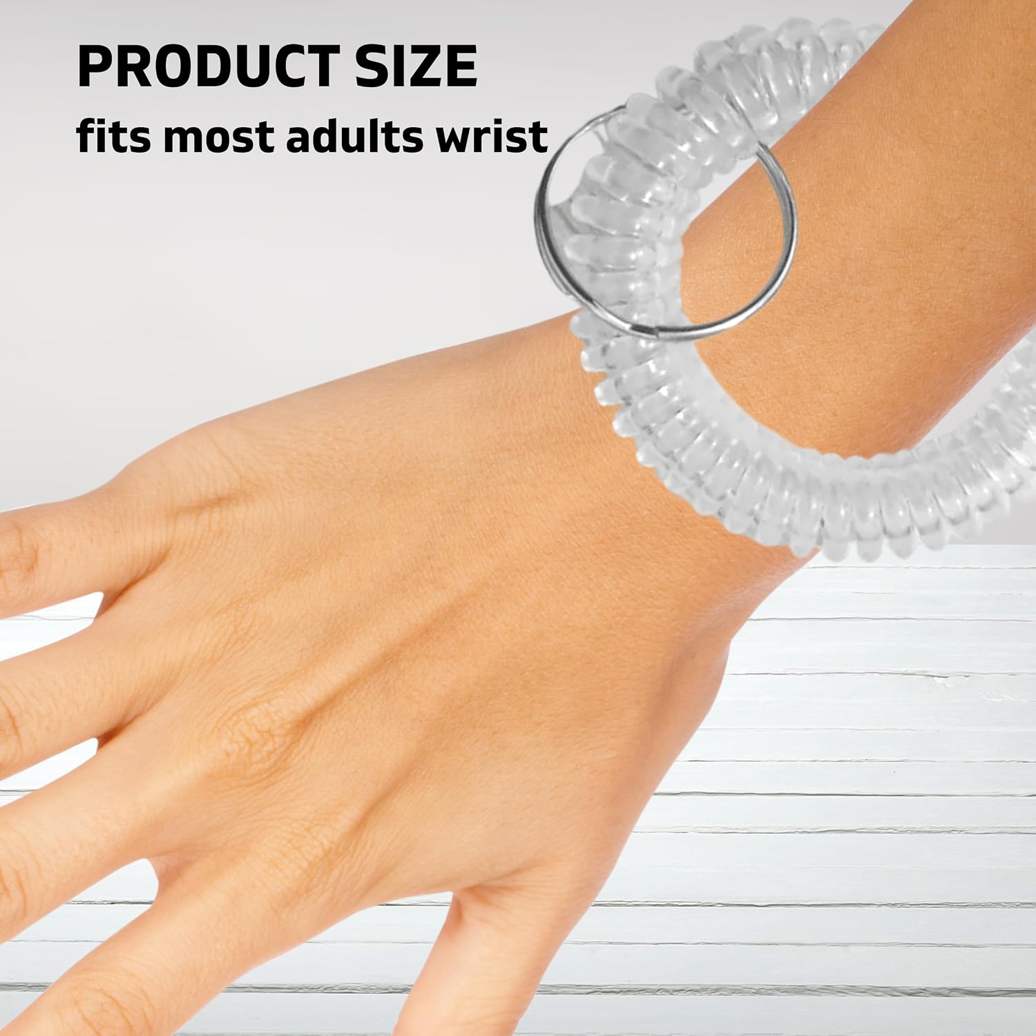 100PCS Clear Wrist Keychain – Clear Spiral Keychain Bracelet Soft Plastic Wristband Crystal Spring Spiral Wrist Coil Key Chain for Woman Girl Key Holder