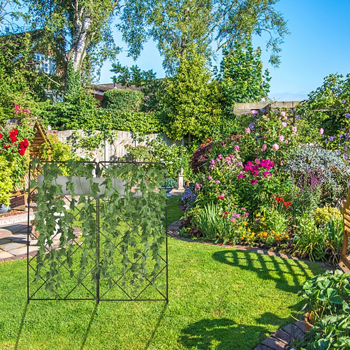 Kisangel 2Pcs Outdoor Garden Plant Climbing Trellis Durable Support for Potted Plants Vine Shaping Stand Stable and Easy to Use for Indoor and Outdoor Gardening