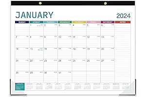 Large Monthly 2023-2024 Desk Calendar: 22" x 17"