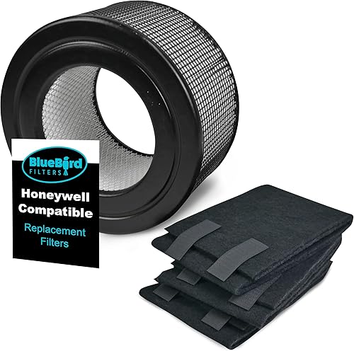 Filtro HEPA de repuesto y kit de prefiltro de carbono para Honeywell 10500 (EV-10) 17000 17000-S 17005 OEM Número de pieza 20500 (1 HEPA + 3