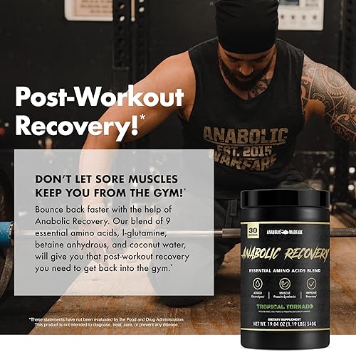 Miniatura 8 de Anabolic Warfare Mezcla de aminoácidos esenciales de recuperación anabólica, recuperación después del entrenamiento e hidratación premium para