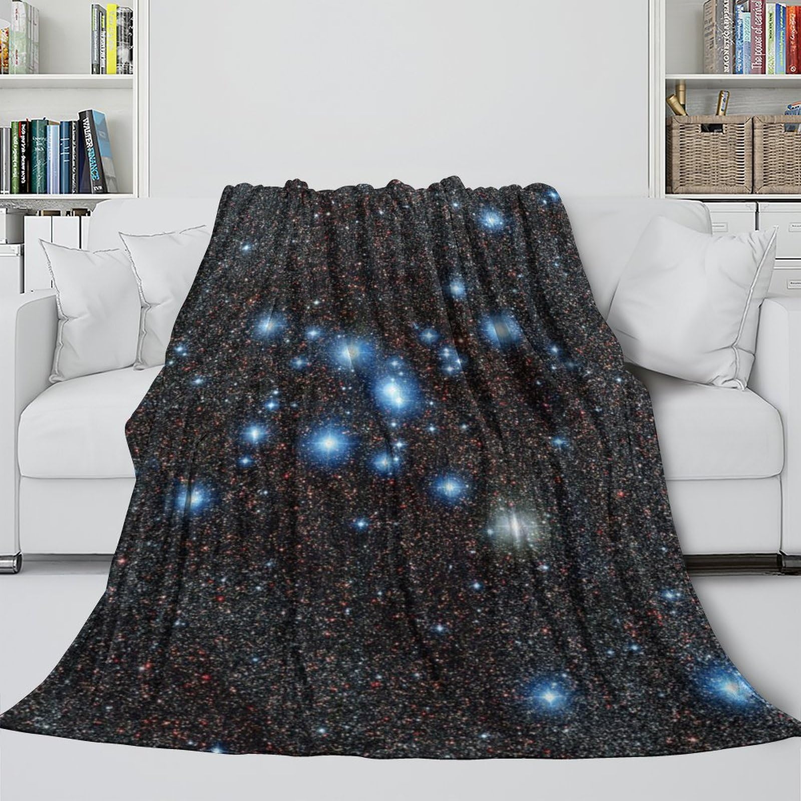 Ptolemy's Star Cluster M7 Fuzzy Fleece Blanket - Universe Starry Air Conditioner Blanket Birthday Gift for Son Daughter Grandson Granddaughter Friend 40x50inch(100x130cm)