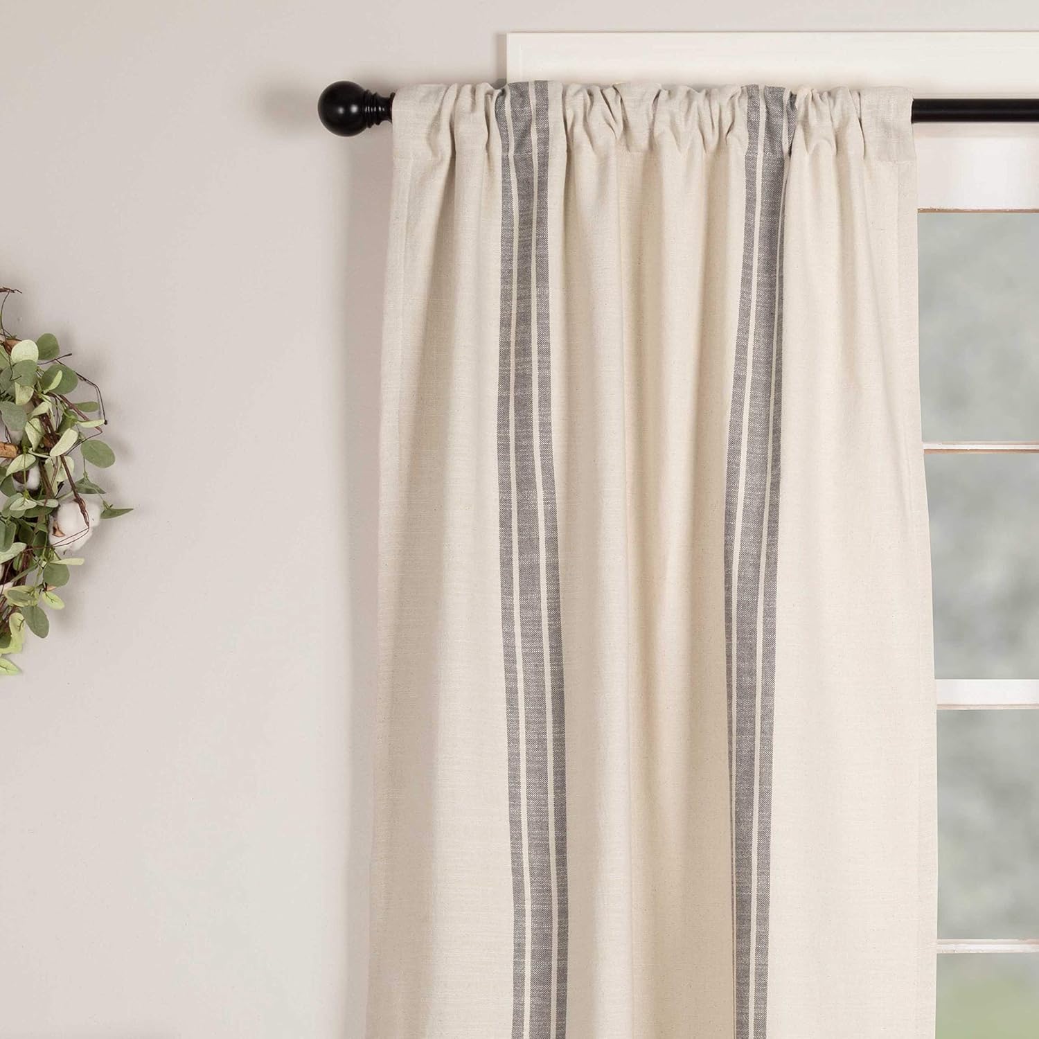One-Day Sale: Up to 70% Off Piper Classics Market Place Gray Grain Sack Stripe Panel Curtains, Set of 2, 63 Long, Farmhouse Style Curtain, Gray & Cream Striped Window Drapes Best Promo Piper Classics Market Place Gray Grain Sack Stripe Panel Curtains, Set of 2, 63 Long, Farmhouse Style Curtain, Gray & Cream Striped Window Drapes
